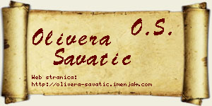 Olivera Savatić vizit kartica